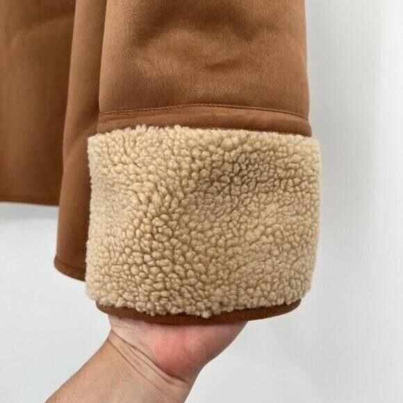 Tuckernuck Stella Shearling Pullover Jacket sz S Small Quarter Zip Camel-Tan NWT - Picture 3 of 7